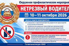 В ЮАО с 10 по 11 октября 2026 года  пройдет профилактическое мероприятие «Нетрезвый водитель»